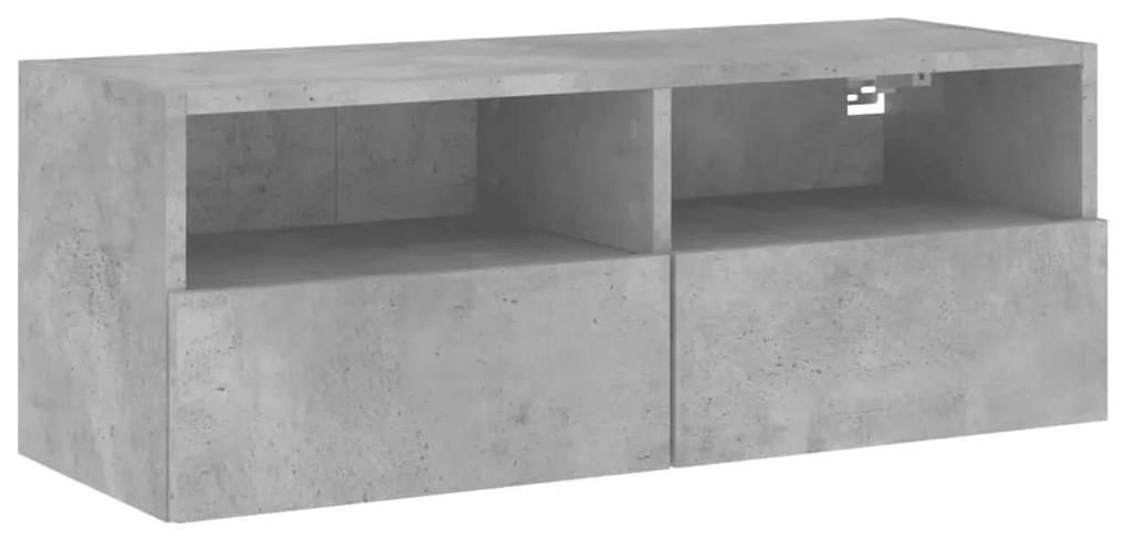 836874 vidaXL Comode TV de perete, gri beton, 80x30x30 cm, lemn prelucrat