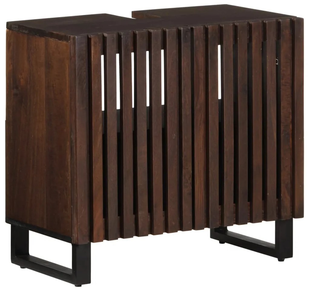 vidaXL Dulap pentru chiuveta de baie 62x34x58 cm maro lemn masiv mango