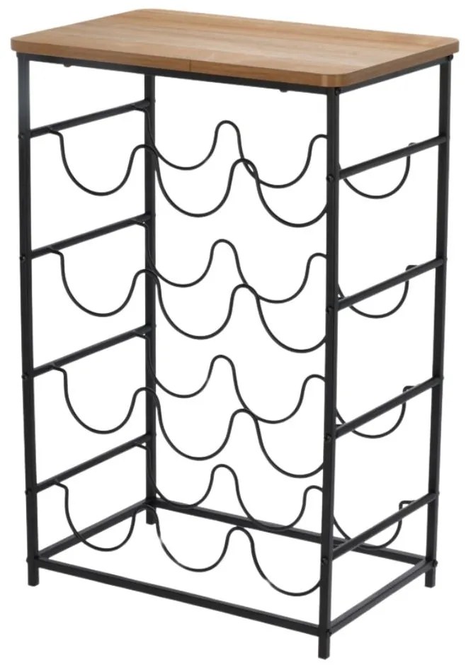 Suport pentru 12 sticle de vin, metal, 46x26x60 cm, maro