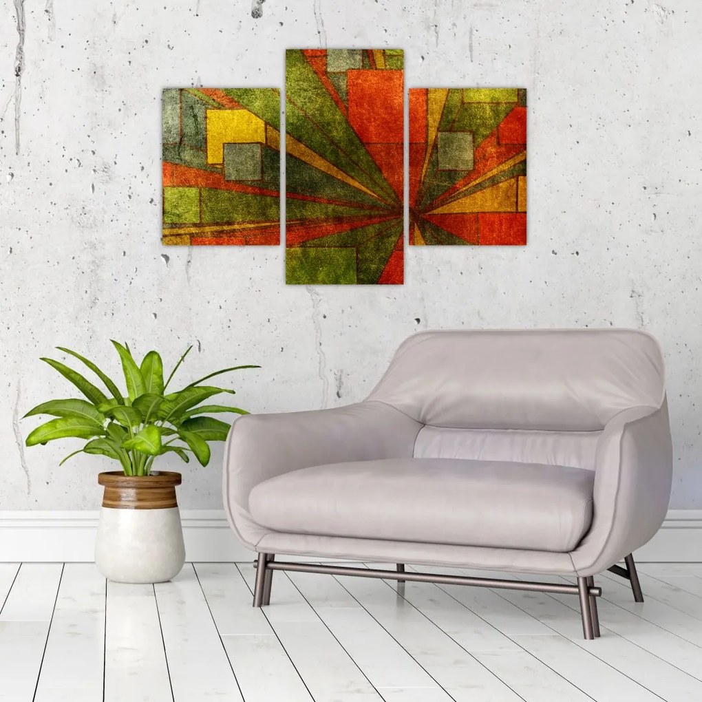 Tablou cu abstracție geometrică (90x60 cm)