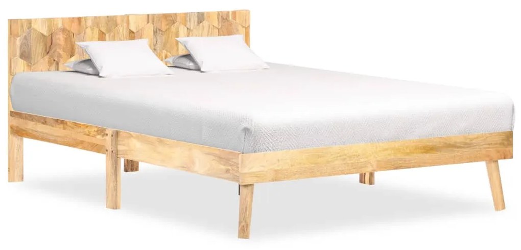 Cadru de pat, 120 x 200 cm, lemn masiv de mango Maro