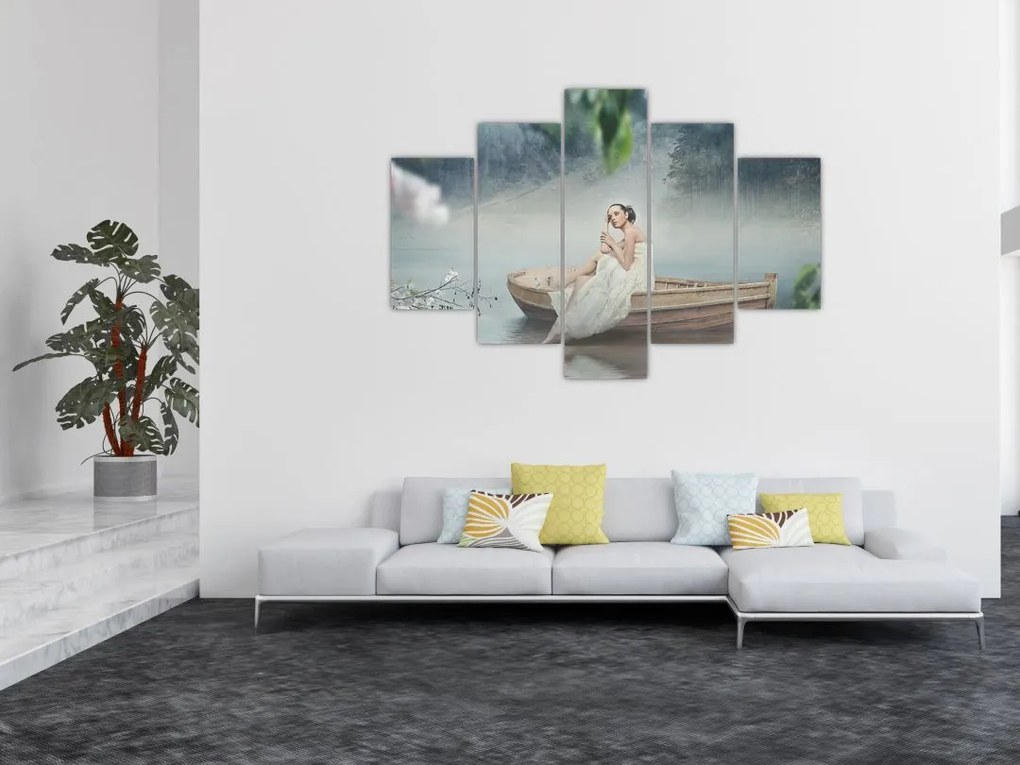 Tablou - Femeia pe barcă (150x105 cm)