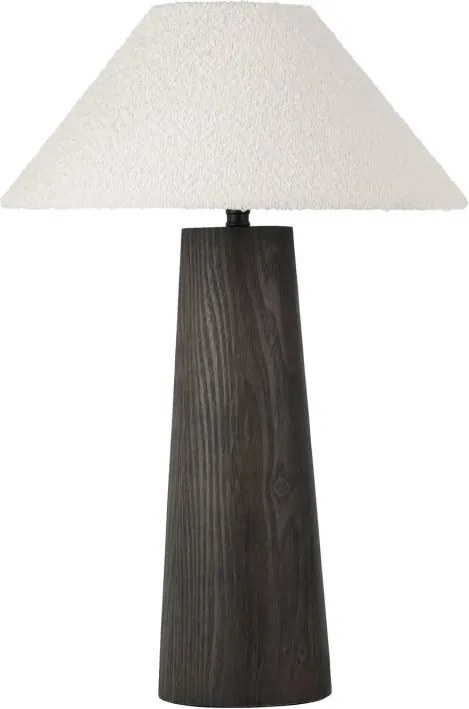 Lampa de masa din furnir maro si tesatura boucle MOKU