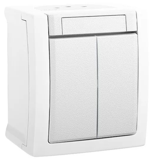 Intrerupator dublu IP54 Pacific Panasonic, PT, alb