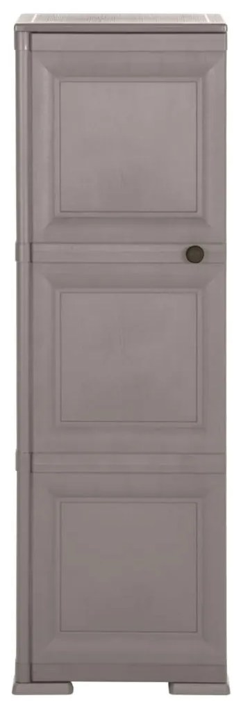 340605 vidaXL Dulap din plastic, 40x43x125 cm, gri, design de lemn