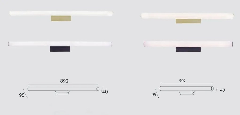 Aplica baie LED IP44 3000K 12W Antiga negru