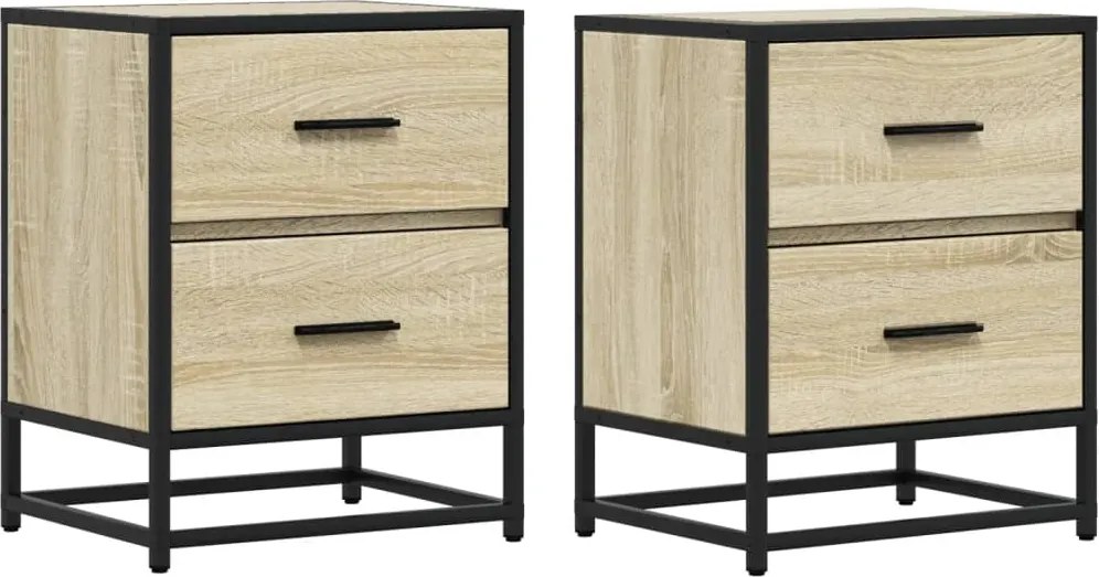 vidaXL Noptiere, 2 buc., stejar sonoma, 40x31x50 cm, lemn compozit