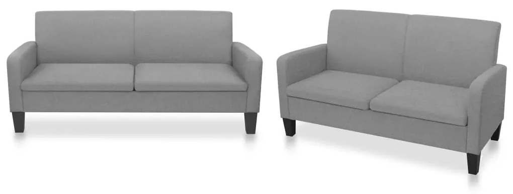 vidaXL Set canapele, 2 piese, gri deschis, material textil