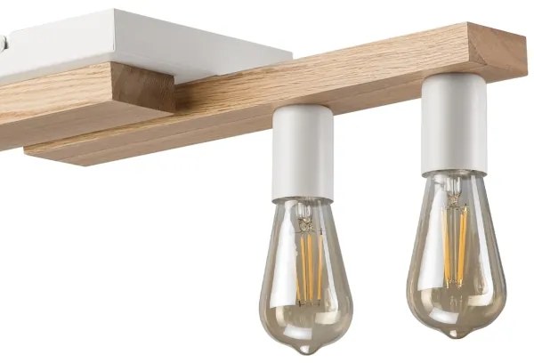 Lustră pe cablu CORTINA 4xE27/15W/230V alb/stejar