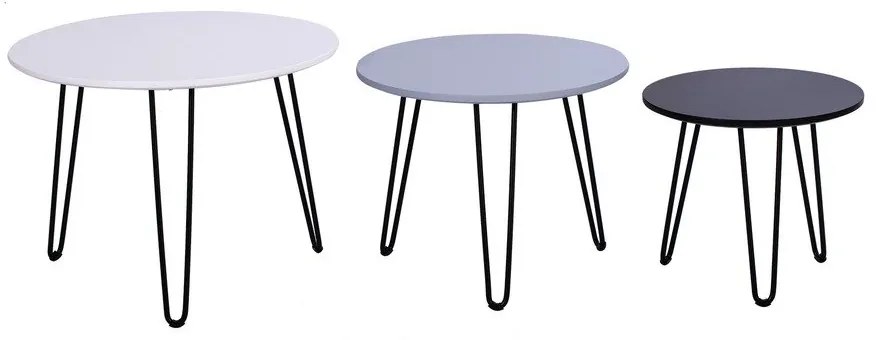 Set 3 măsuțe auxiliare Bonami Selection Fabio White