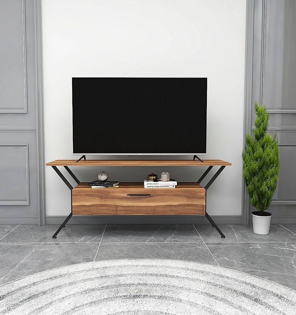 Masă TV/Dulap Tarzan (Nuc + Negru). 1072864