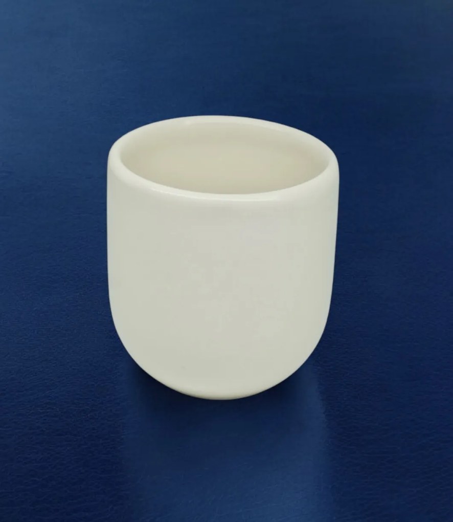 Pahar Cafea NOVUM White Jasmine 250 ml (Alb Iasomie, Lapte, Vanilie, Lucios) Gresie Ceramica Glazurata Manual