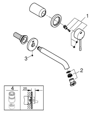GROHE ESSENCE 19408AL1 - Baterie lavoar 183 mm, grafit