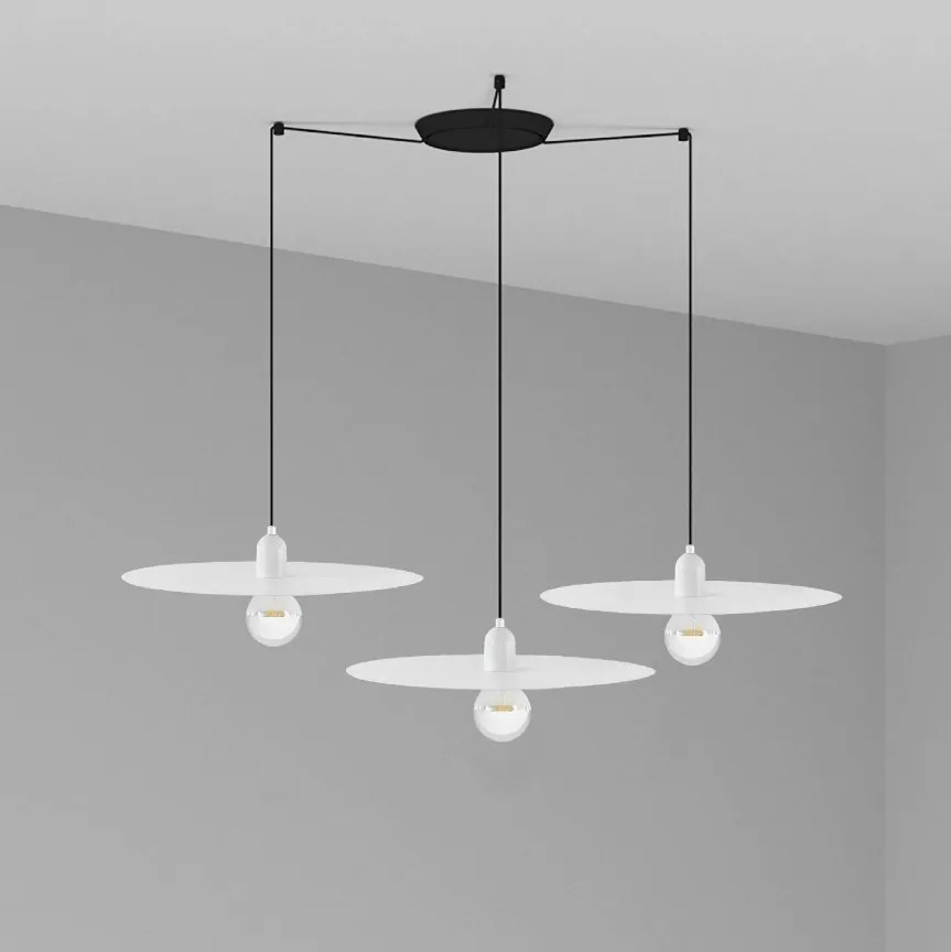 Lustra cu 3 Pendule design modern PLAT alb