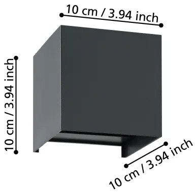 Aplică LED Eglo 901049 VALMONTONE 2xLED/1,5W/230V 3000K negru