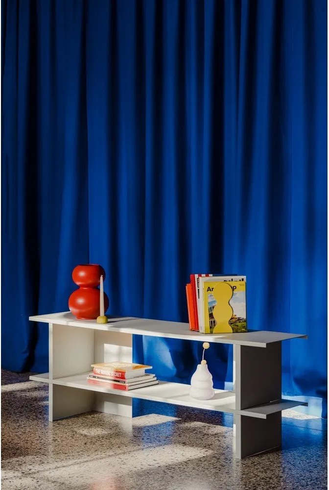 Etajeră gri deschis din metal 160x57x37 cm Hes – noo.ma