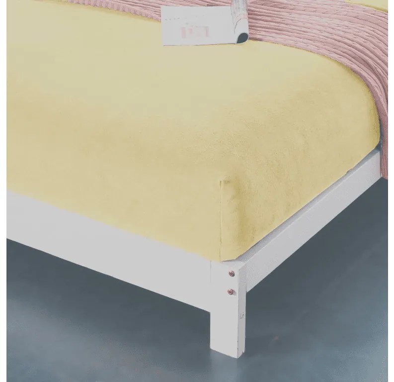 Cearsaf Cocolino microplus cu elastic SOFT 180x200 cm galben