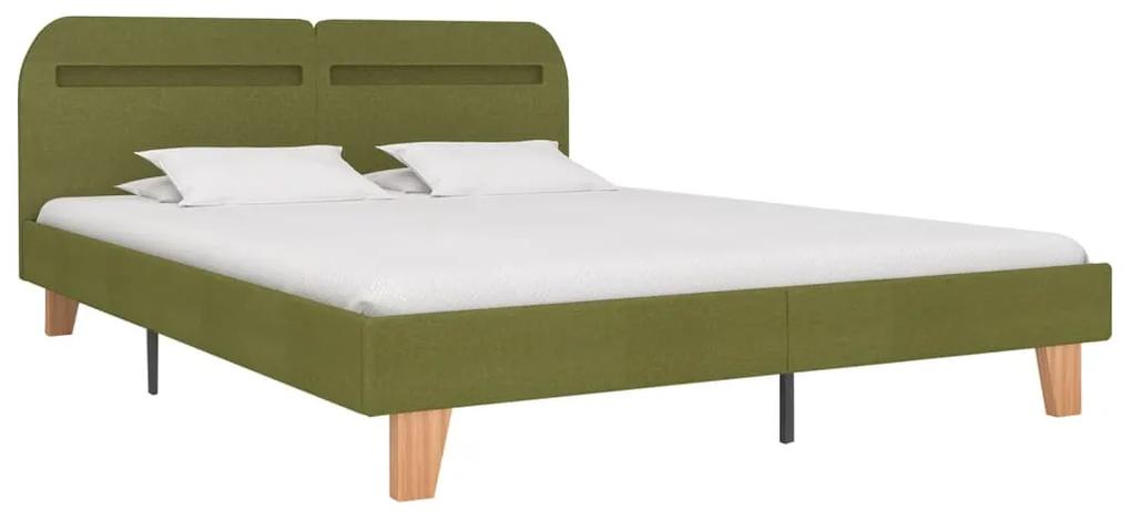 280910 vidaXL Cadru de pat cu LED-uri, verde, 180 x 200 cm, material textil