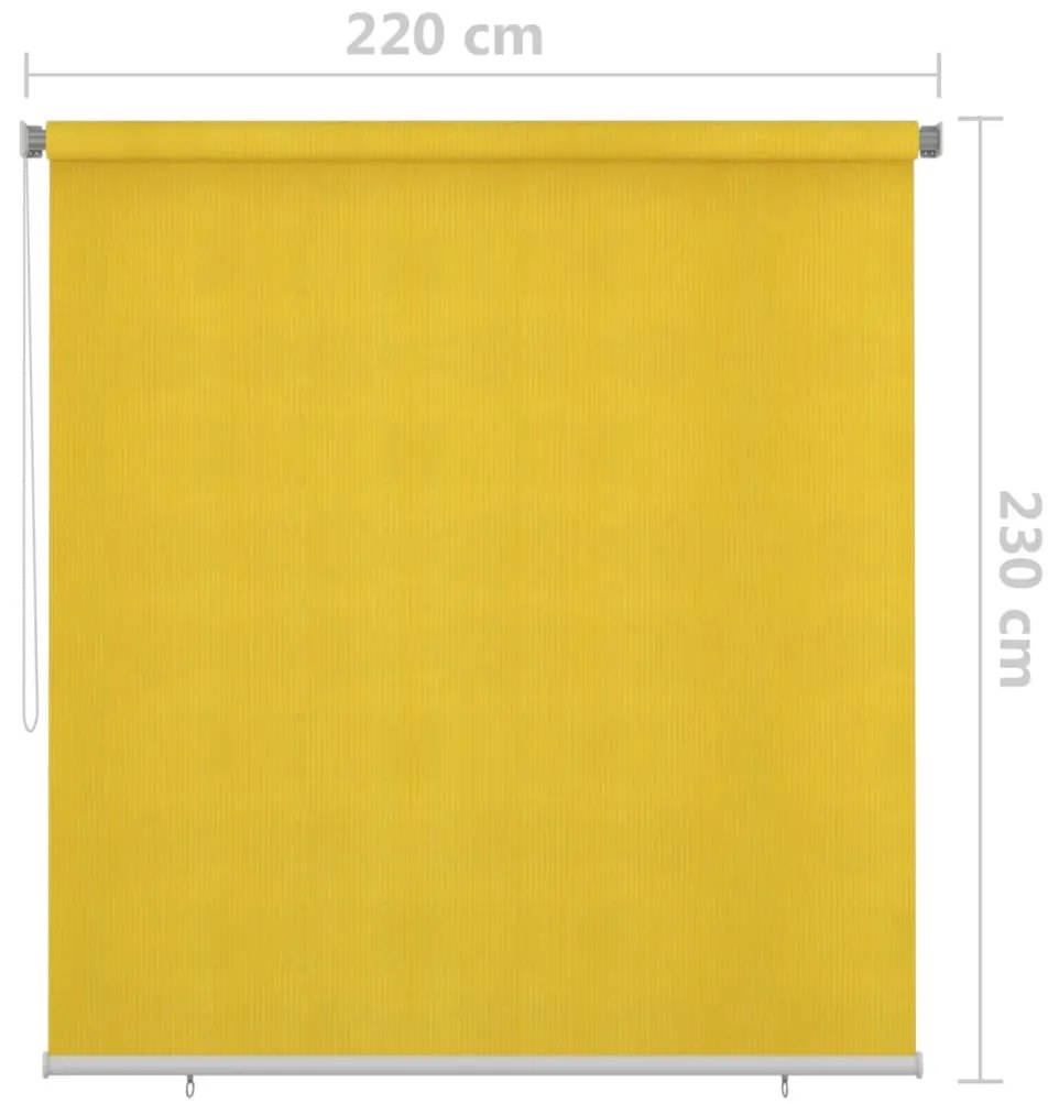 Jaluzea tip rulou de exterior, 220x230 cm, galben Galben, 220 x 230 cm