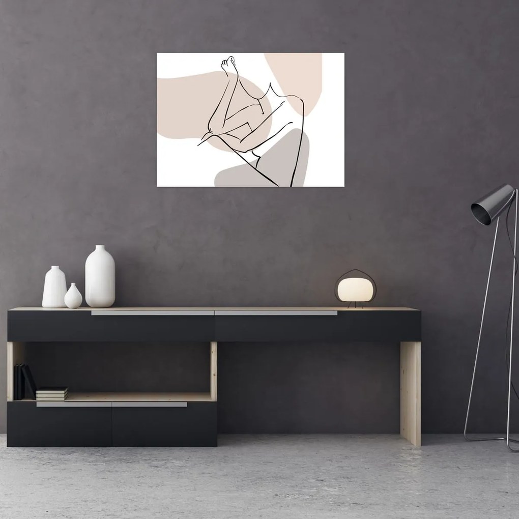 Tablou - Femeie corp linie de artă N⁰1 (70x50 cm)