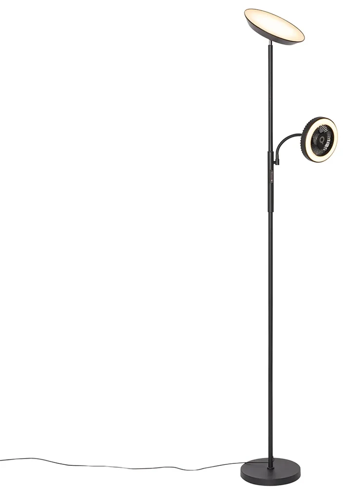 Lampa de podea cu ventilator negru cu LED 2700K - 4000K - Dores