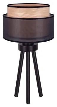 Lampă de masă WOOD Duolla BOHO 1xE27/15W/230V d. 25 cm negru/bej
