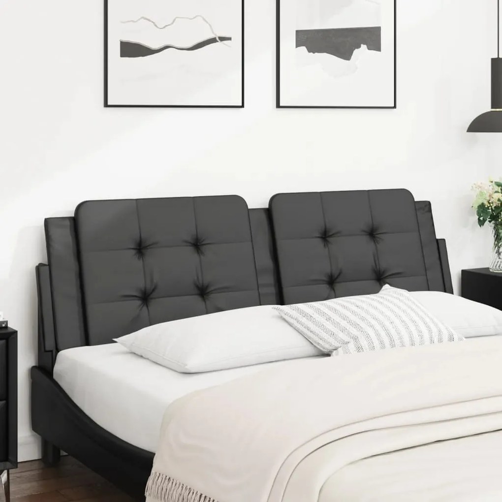 vidaXL Pernă pentru tăblie pat, negru, 160 cm, piele artificială