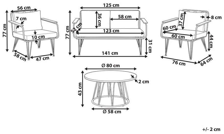 Set mobilier de grădină Monza (bej). 1081523