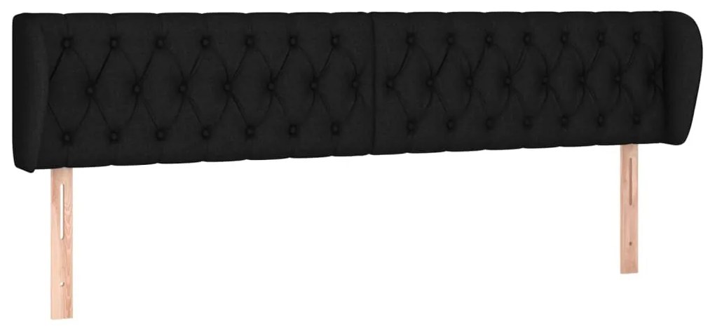 3117496 vidaXL Tăblie de pat cu aripioare negru 183x23x78/88 cm textil