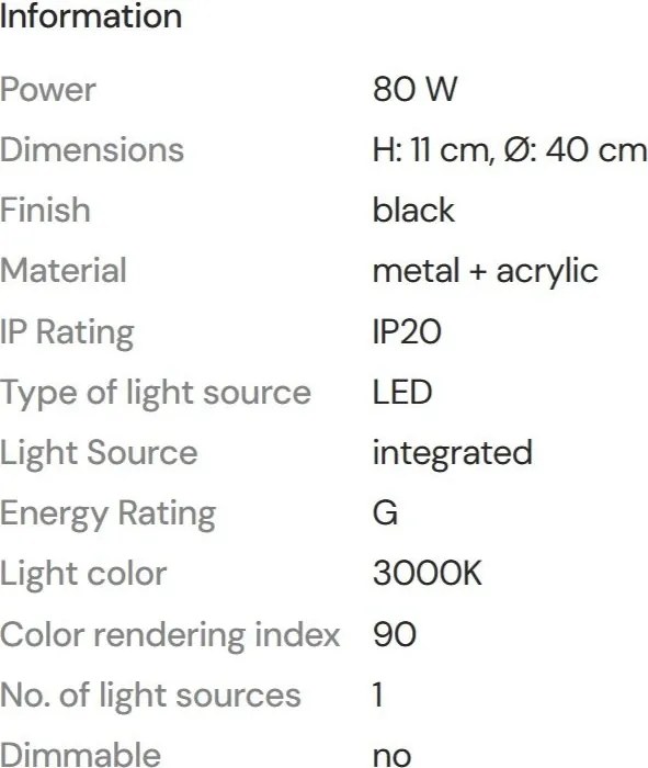 Plafoniera LED design circular Aruba 60cm negru