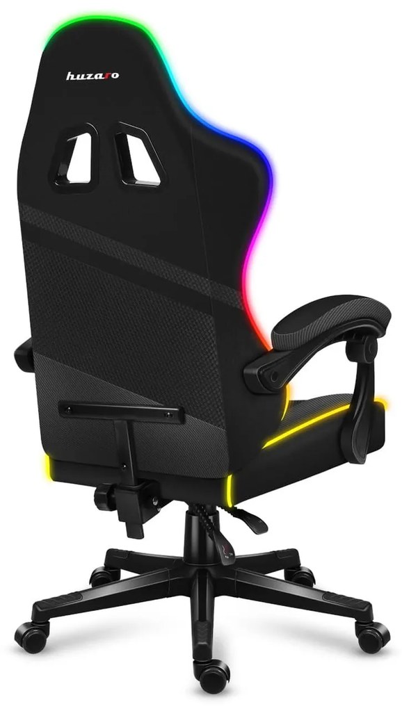Fotoliu gaming Fusion 4.4 (negru + multicolor) (cu iluminat LED). 1087472