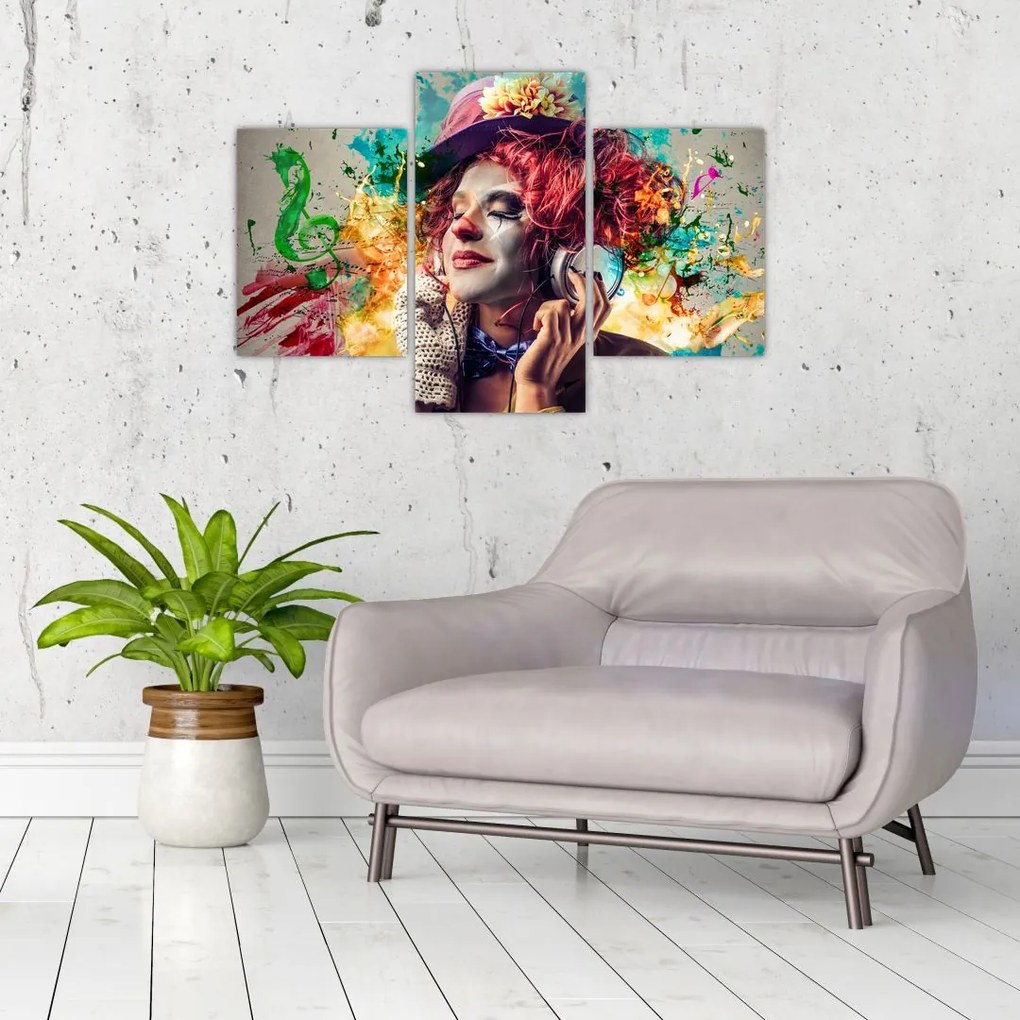 Tablou - Artista cu căști (90x60 cm)