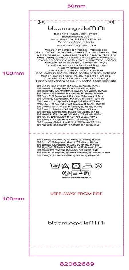 Pătură pentru copii albă 130x160 cm Sweets – Bloomingville Mini