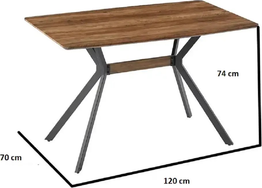 Masa bucatarie Agatha, alb-negru,120 cm