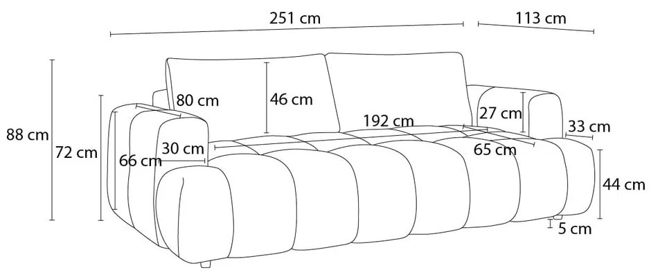 Canapea gri deschis extensibilă/cu spațiu de depozitare 251 cm Fuji – Bobochic Paris