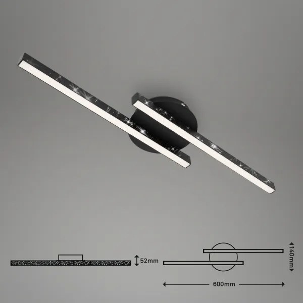 Lustră LED aplicată REY 2xLED/6W/230V negru Briloner 3517-025