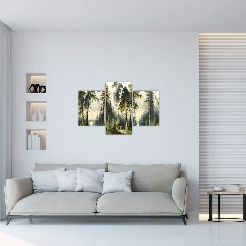 Tablou - Peisaj de epocă de păduri (90x60 cm)