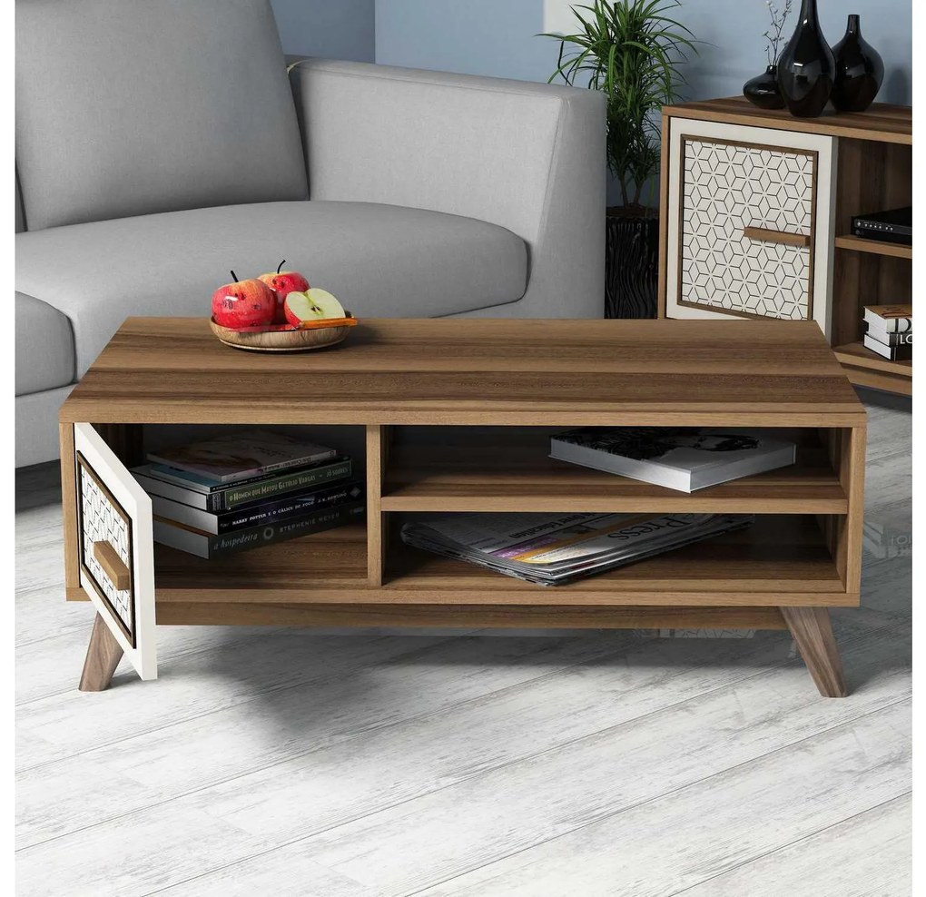 Masă de cafea Aysha (Nuc + Crem). Promo -16%. 1089458