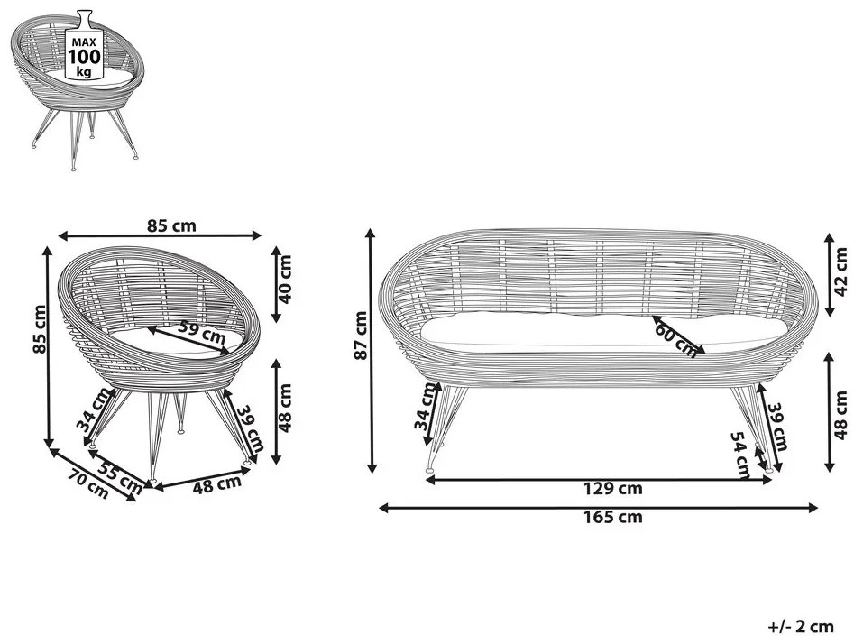 Set mobilier de grădină Marza (natural). 1081218