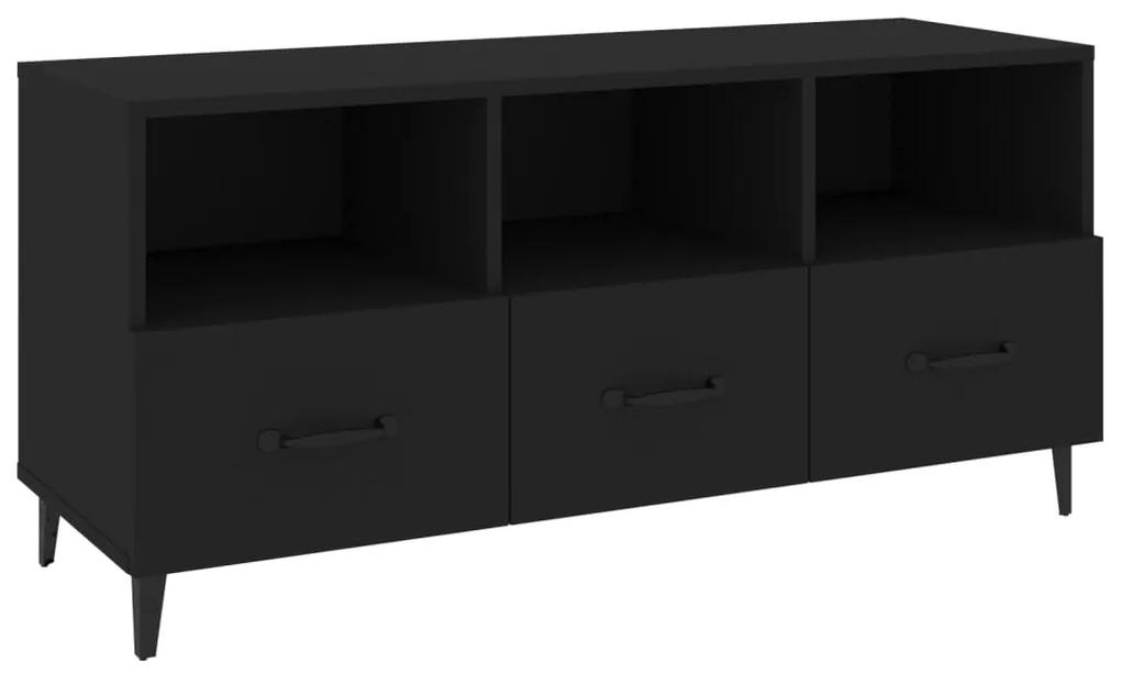 812610 vidaXL Comodă TV, negru, 102x35x50 cm, lemn compozit