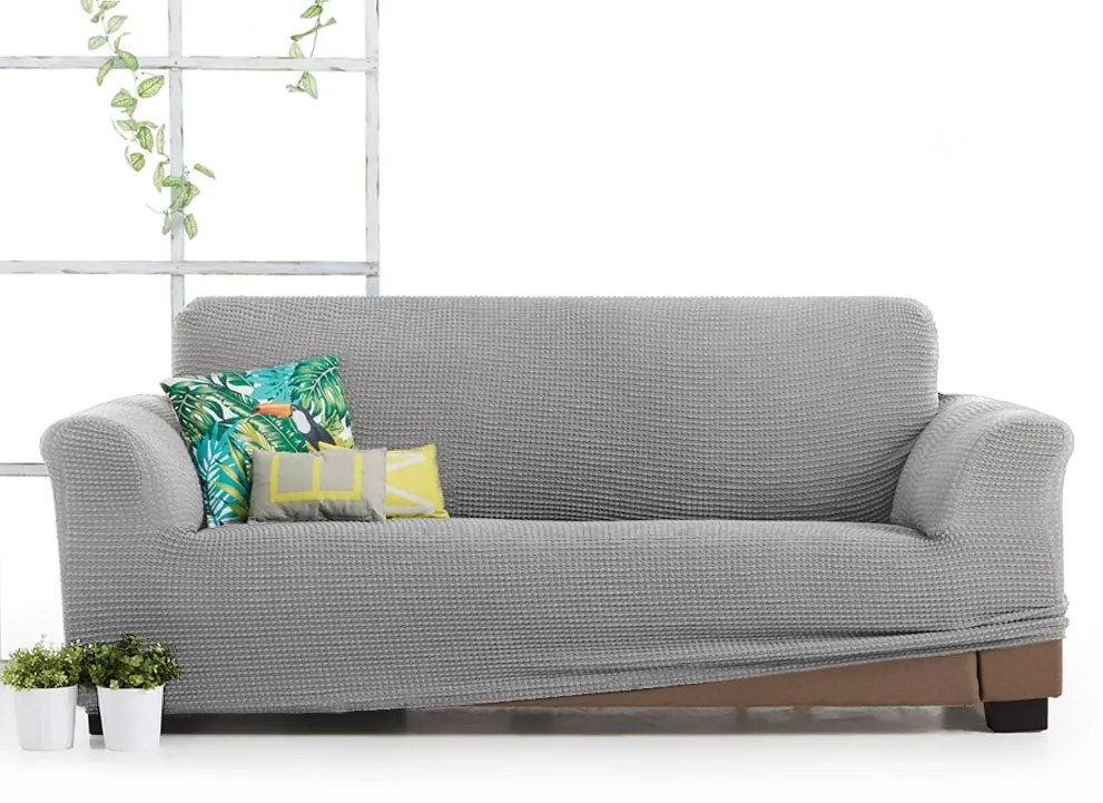 Husa Milos pentru canapea cu trei locuri, gri 180-230 cm