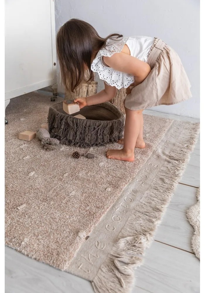 Covor bej lavabil/țesut manual din bumbac 140x200 cm Woods Symphony Linen – Lorena Canals