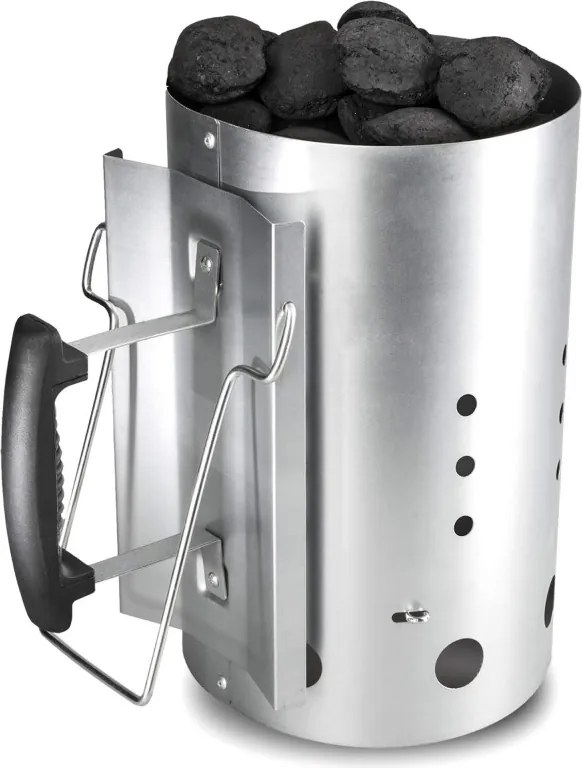 Dispozitiv de aprindere pentru gratar Master Grill & Party MG118, Potrivit pentru carbuni si brichete, Maner izolat termic, Otel, Argintiu