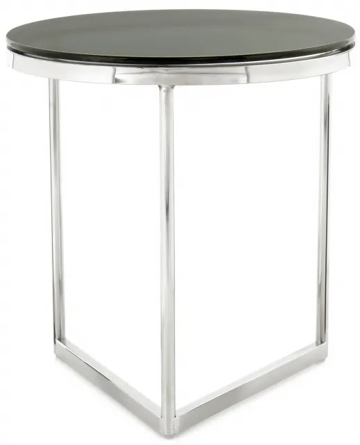 Masuta de cafea rotunda din sticla Wynona 40x40x42 cm negru/argintiu