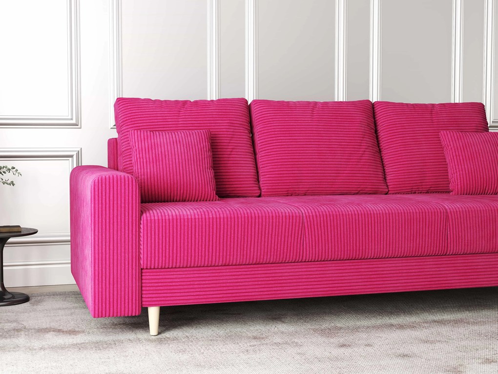 Canapea extensibilă dumonde cu ladă de depozitare si sezut confortabil din spuma high-density, Kronos Zoom Rosu 210x100 cm