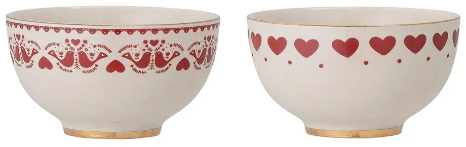 Boluri mici crem 2 buc. din gresie 500 ml cu model de Crăciun Jolly – Bloomingville