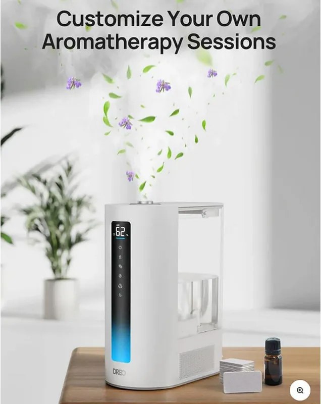 Tampoane aromatice pentru umidificatoare de aer DREO, 24 bucăți, bumbac natural, potrivite pentru utilizare cu uleiuri esențiale, albe