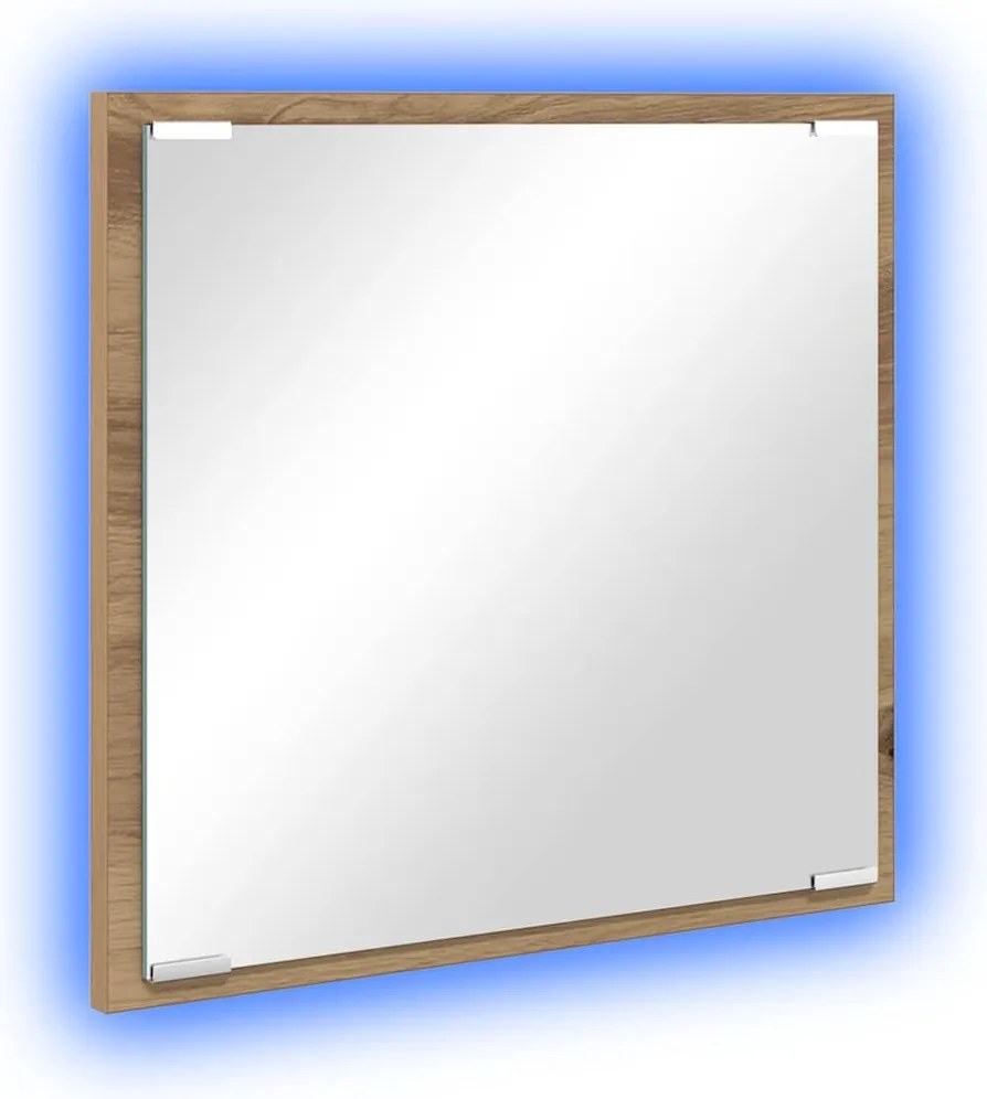 vidaXL Oglindă de baie cu LED Stejar Artizanal 40 x 37 x 8.5 cm