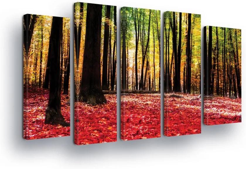 GLIX Tablou - Red Forest 2 x 30x80 / 3 x 30x100 cm