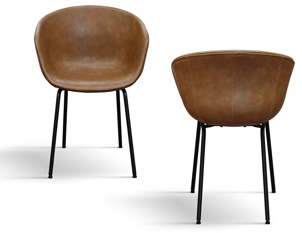 SET 4 Scaune Ciprus, piele ecologica ,structura metalica - GRI ANTRACIT